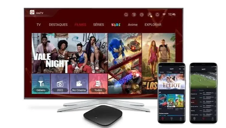 App UniTV na Smart TV, TV Box e celulares — recarga UniTV